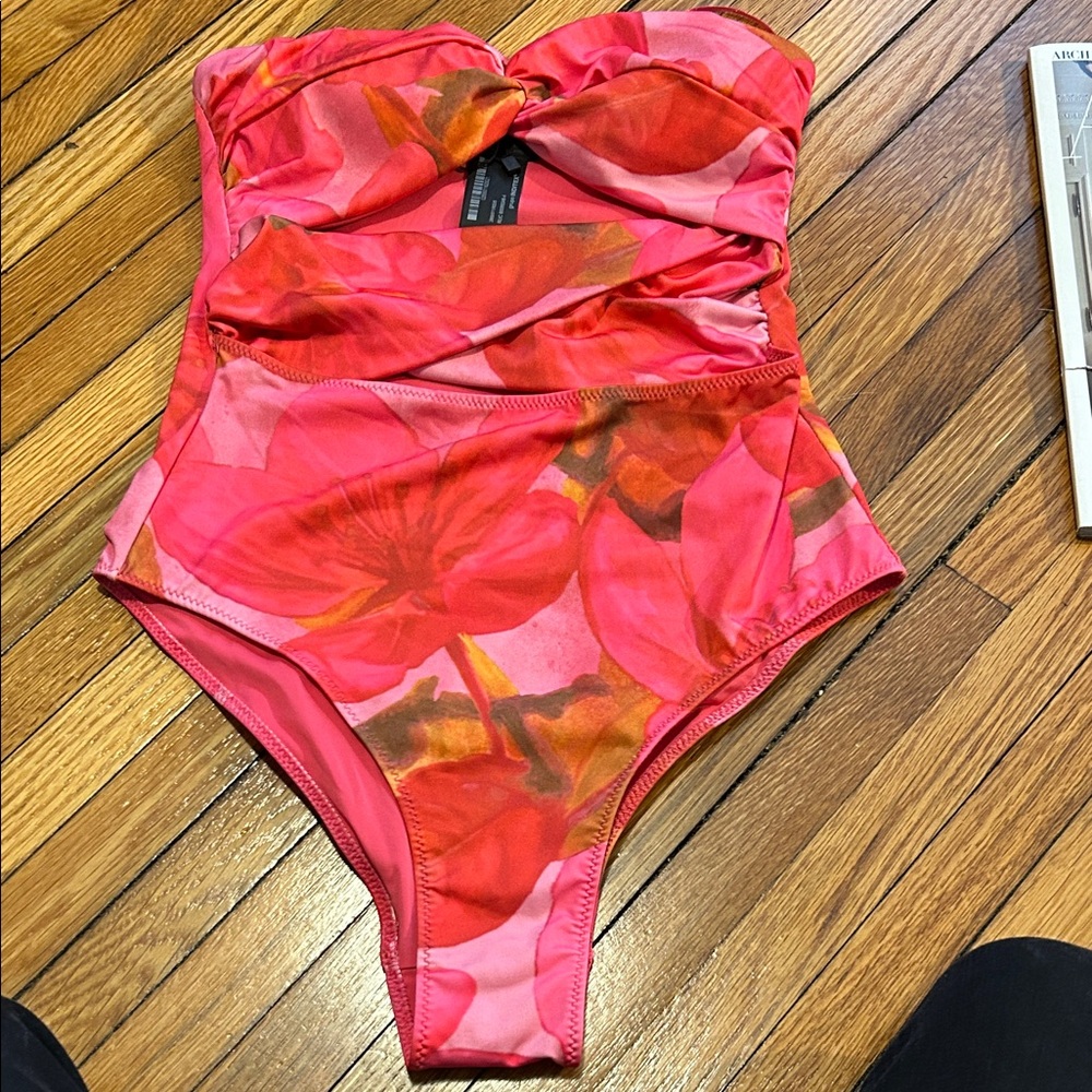 Zara Vibrant Pink and Red Floral One Piece